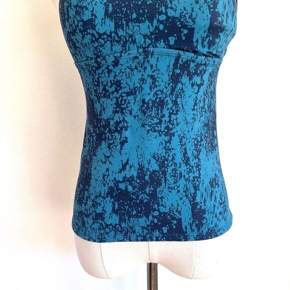 Nike Swim Women's Nike High-Neck Swim Tankini Teal Navy Size Small - Picture 6 of 14